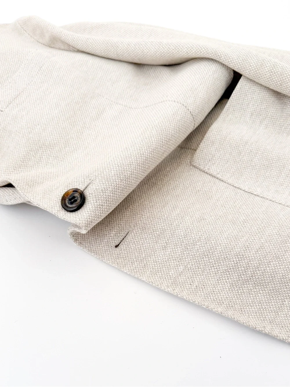 NEW Eleventy Textured Linen Blazer Men's Cream Sport Coat Unstructured 38R